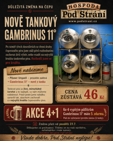 Změna na čepu!